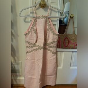 Lilly Pulitzer pink and gold mini dress